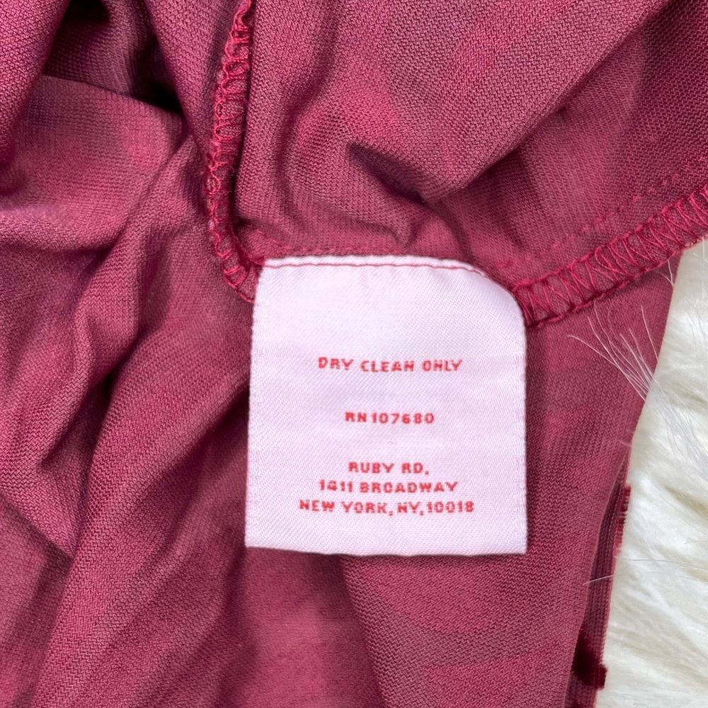 Ruby Rd Petite Burgundy Zebra Burnout Flag Sweate… - image 3